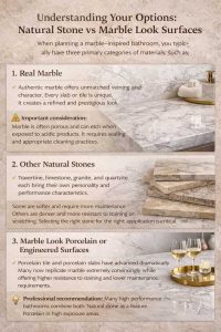 infographic Natural Stone vs Marble Look Surfaces